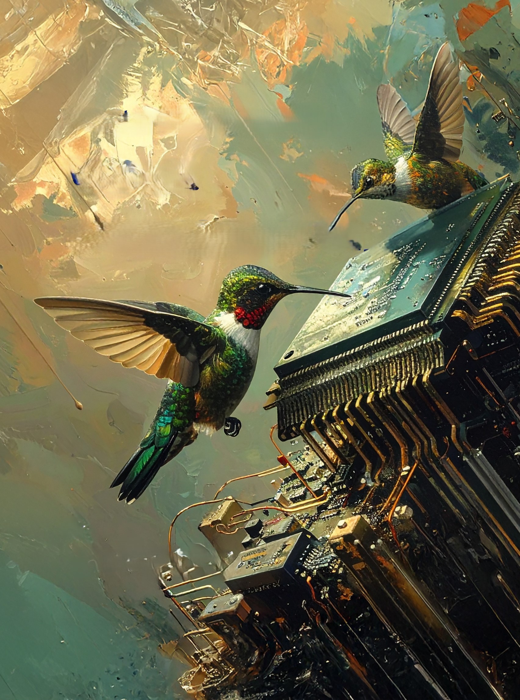 Semunite hummingbird and semiconductor brand artwork